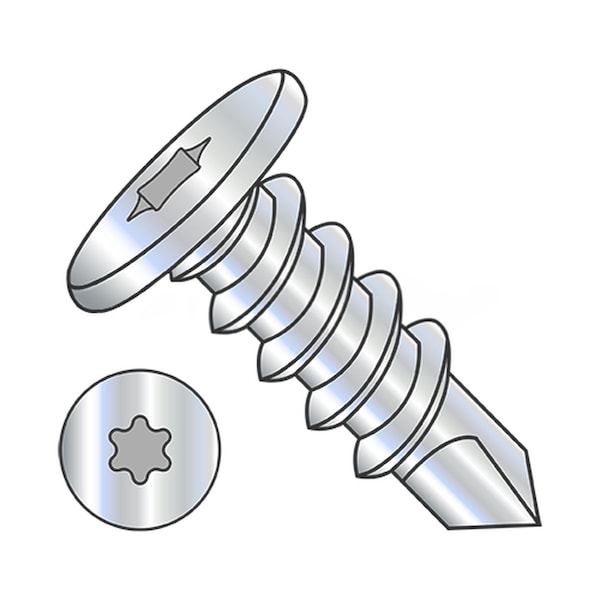 Usa Industrials Self-Drilling Screw, #12-14 x 2 in, Zinc Plated Steel Pan Head Torx Drive BULK-SCRW-12140 - main